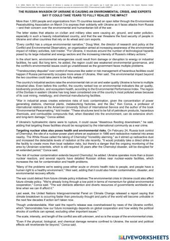 Reading-Russia and Ukraine