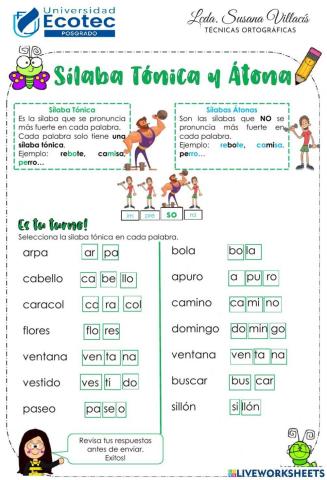 Silaba tonica y atona