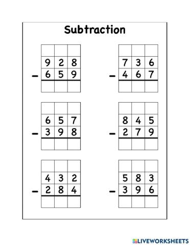 Subtract with regroup