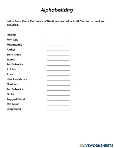 Alphabetizing