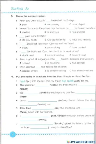 Present and past tenses