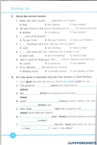 Present and past tenses