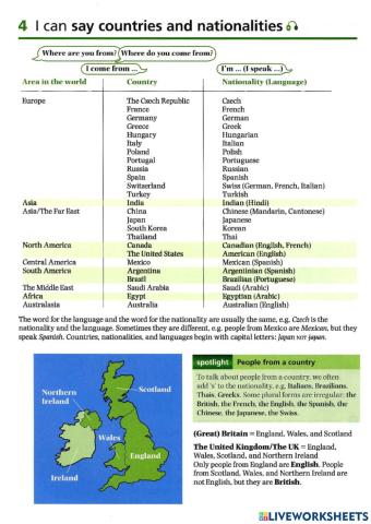 Basic Vocabulary-4 Countries and Nationalities