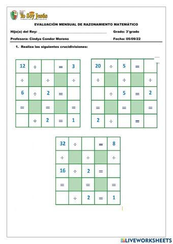 Evaluación de Razonamiento Matemático