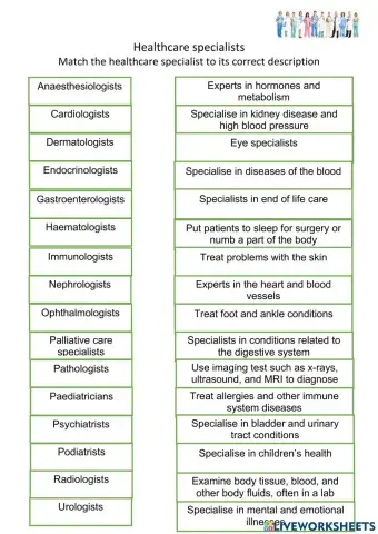 Specialist heathcare professionals