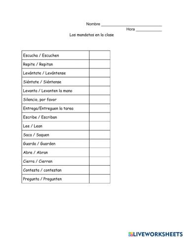 Mandatos de la Clase