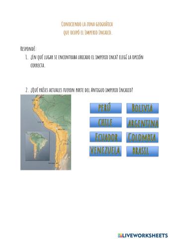 Conociendo geográficamente a los Incas