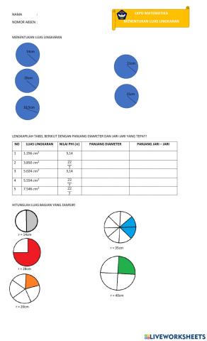 Menentukan luas lingkaran