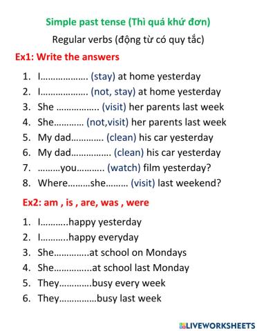 Simple past tense