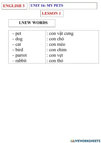 Englísh 3 - unit 16- lesson 1