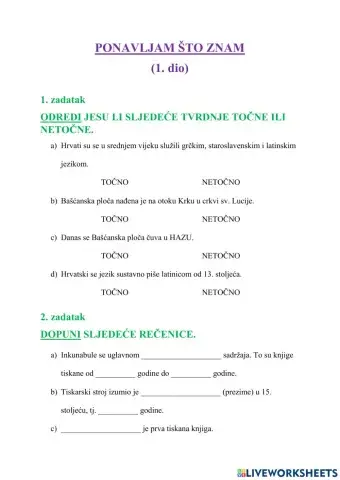 Ponavljam što znam (1) - 8.