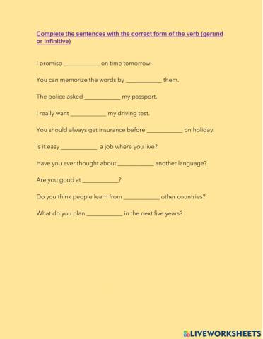 gerunds and infiniives