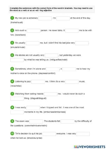 Participial Adjectives
