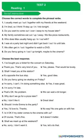 EXAM BOOSTER test 2 reading 1