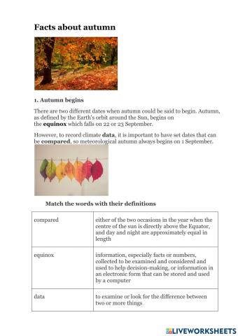 Facts about autumn