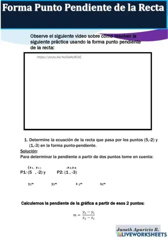 Forma Punto Pendiente de la Recta