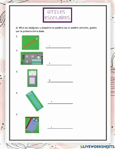 Útiles escolares-español