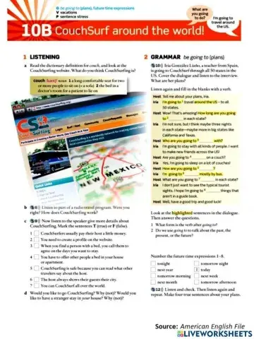 CouchSurfing around the world (Listening and Reading))