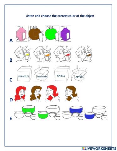 Listening comprehension: Party things