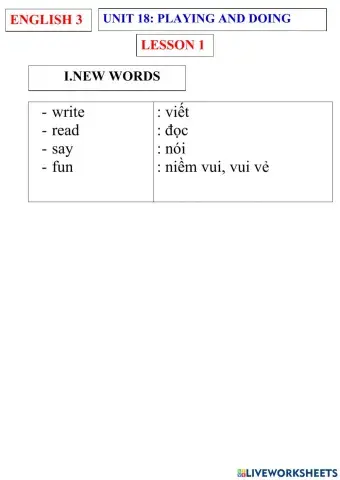 English 3- unit 18-lesson 1