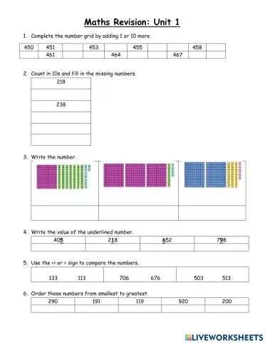 Maths Unit 1 Practice Test