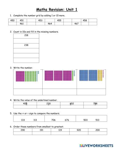 Maths Unit 1 Practice Test
