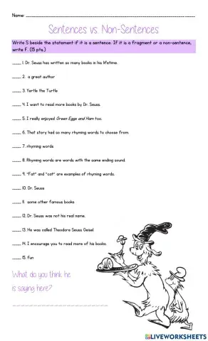 Sentences vs. Non-Sentences