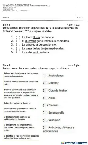 Examen de Comunicación y Lengiuaje