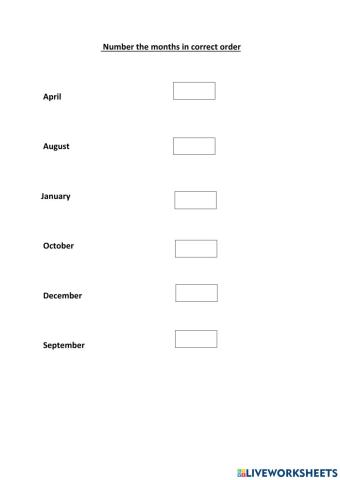 Type the number of months in order