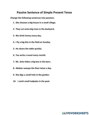 Passive Voice Simple Present Tense