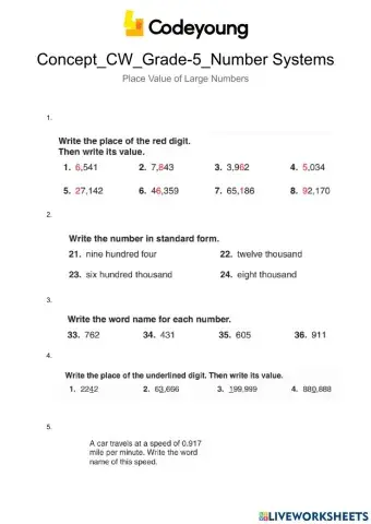 Concept-CW-Place Value of Large Numbers