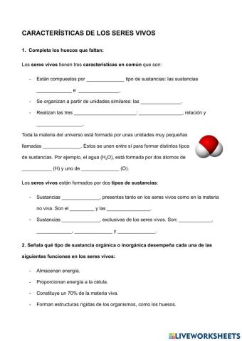 La composición de los seres vivos