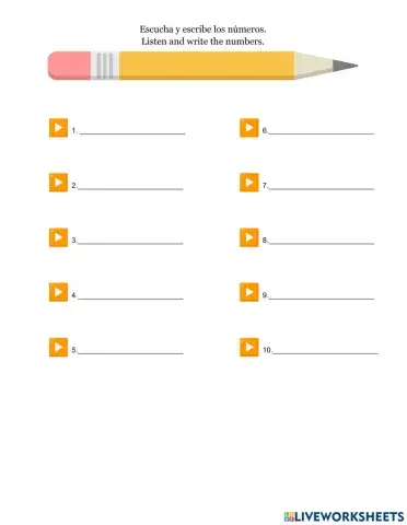 Escribe los números