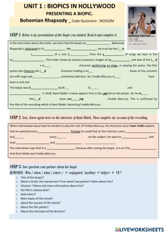 BiopicBohemian Rhapsody - Fill in