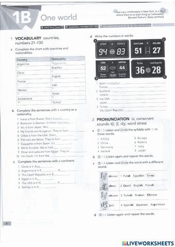 Countries and nationalities, to be