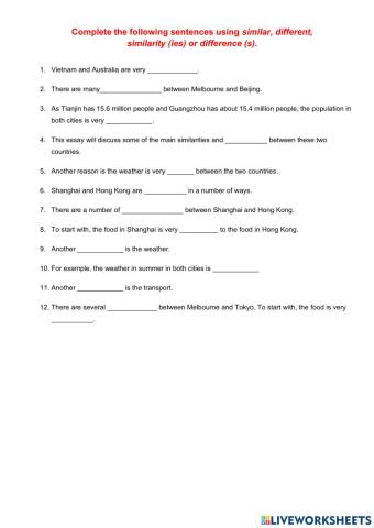 L4 Week 8 Review Similar+Different