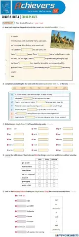 Grade 8 Unit 4 Going Places - Past Simple Affirmative │ (was - were)