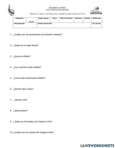 Evaluación Diagnostica