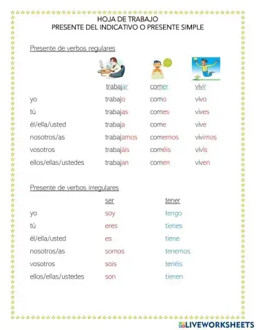 Verbos regulares e irregulares
