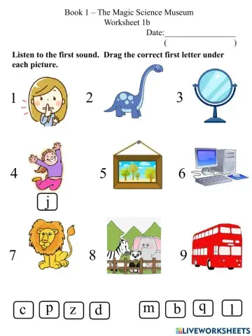 1b Initial Sounds Worksheet