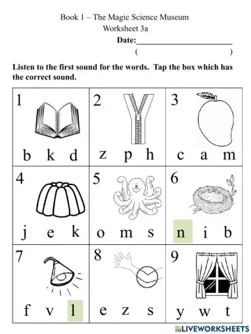 3a Initial Sounds Worksheet