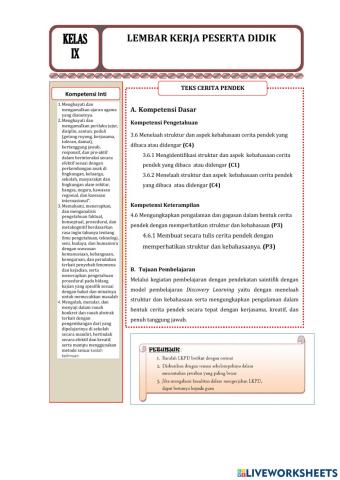 LKPD Struktur dan Kebahasaan Teks Cerpen