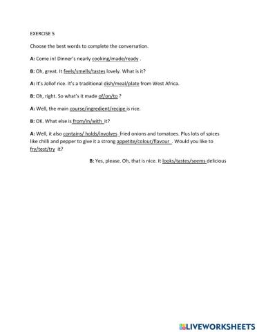 IE1, Unit 4, Vocabulary & Grammar, Exercise 5