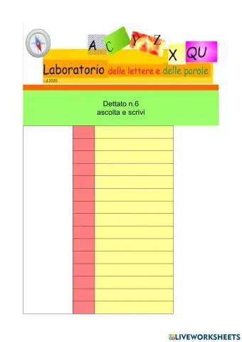 Dettato - ascolta e scrivi