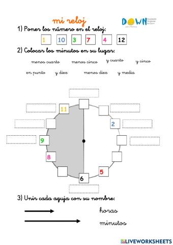 Reloj minutos hasta y-- 10