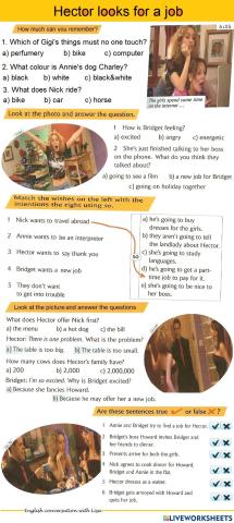 Hector looks for a job