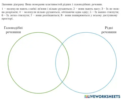 Порівняльна характеристика агрегатних станів речовин