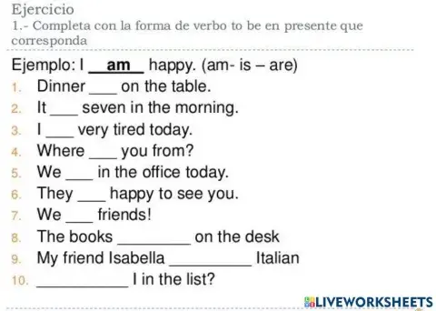 Present simple (To Be)