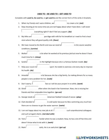 Used to - get used to