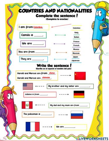 Countries and nationalities
